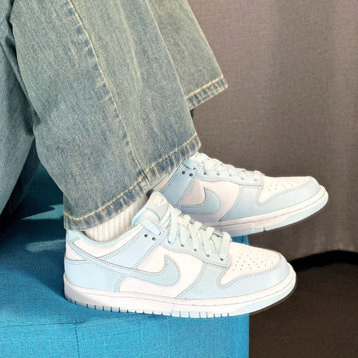 Подростковые кроссовки Nike Dunk Blue/White GS