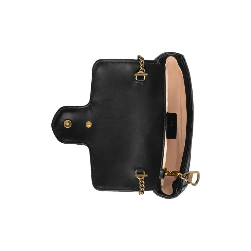 Женская сумка кросс боди GUCCI GG Marmont Matelasse Super Mini Bag Black