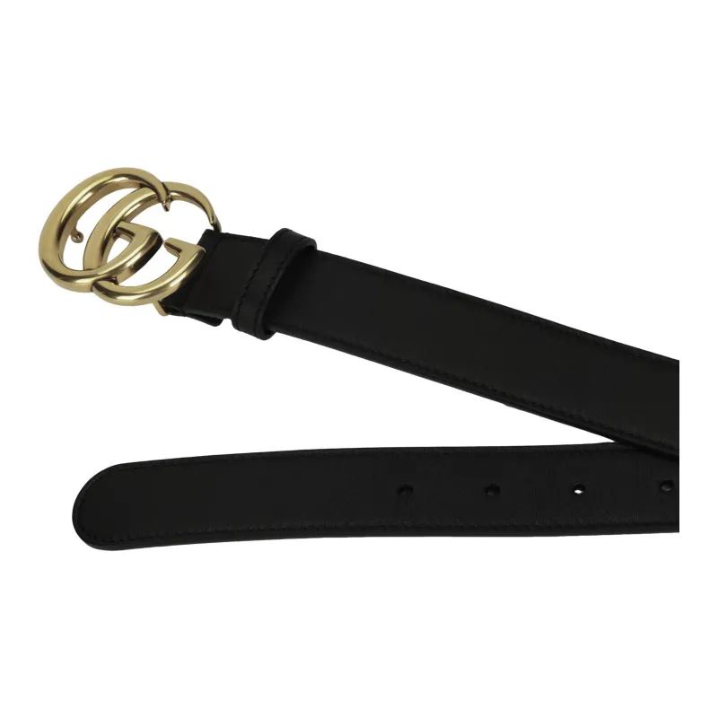Ремень Gucci Double G Brass Buckle Antique Brass Buckle 1 Width 110 Black