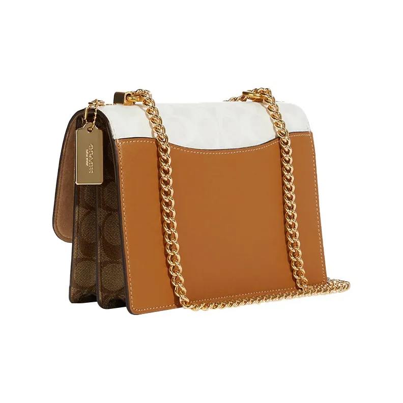 Женская сумка кросс боди COACH Women's Klare Crossbody Bag Canvas Khaki White