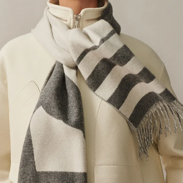 Вязаный шарф Hermes Gray