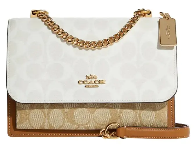 Женская сумка кросс боди COACH Women's Klare Crossbody Bag Canvas Khaki White