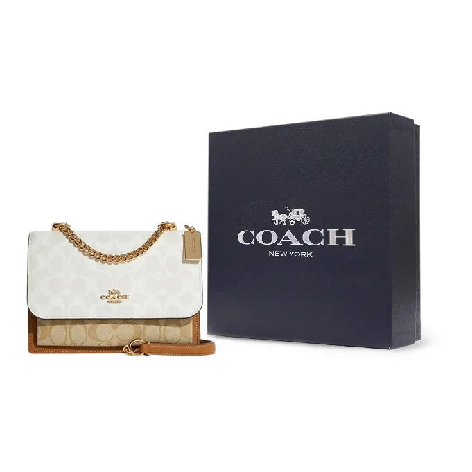 Женская сумка кросс боди COACH Women's Klare Crossbody Bag Canvas Khaki White