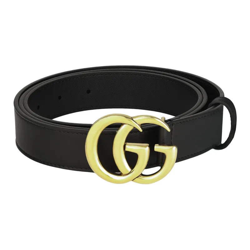 Ремень Gucci Double G Brass Buckle Antique Brass Buckle 1 Width 110 Black