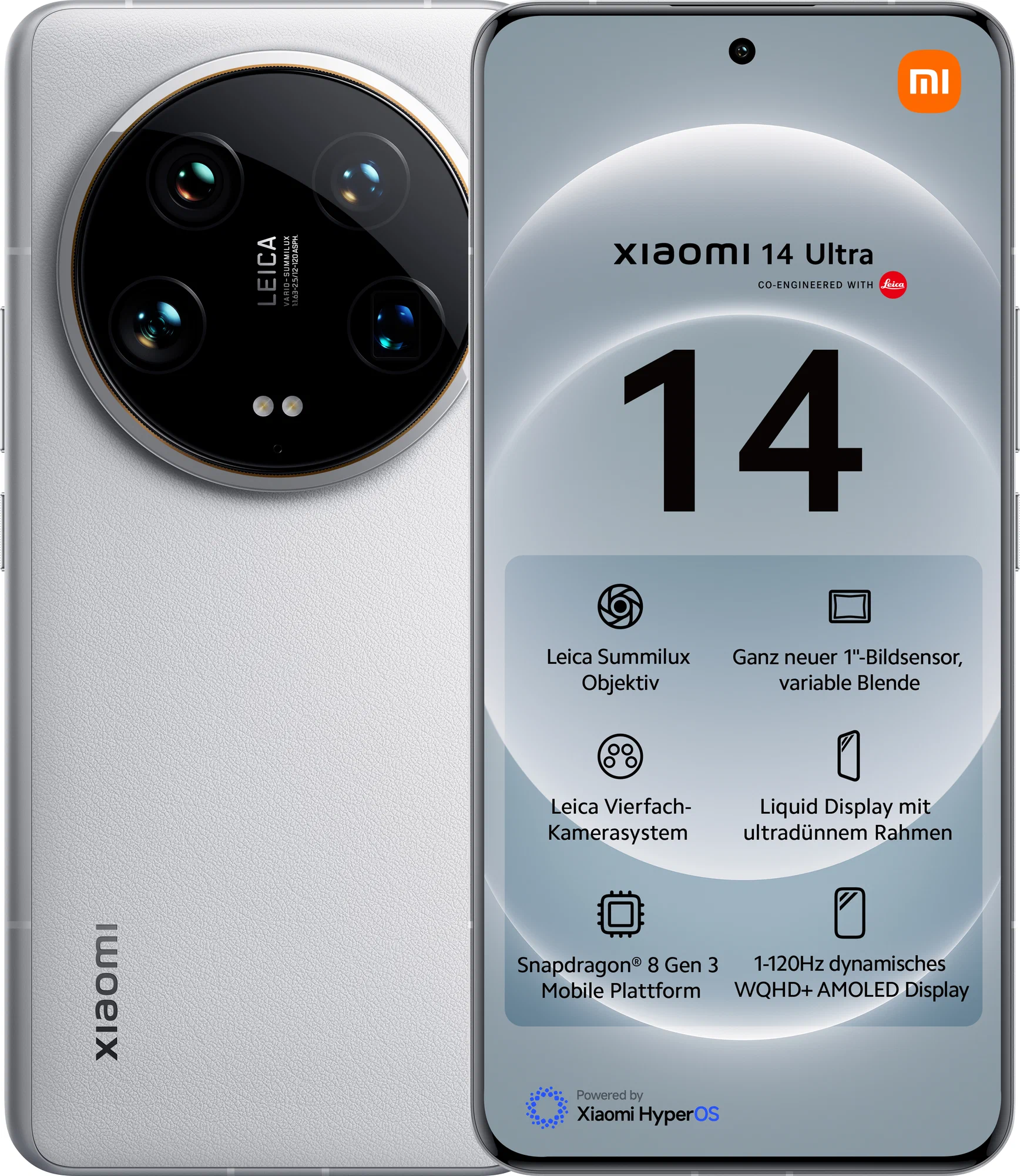 Смартфон Xiaomi 14 Ultra 12/256 GB, Dual nano SIM, White