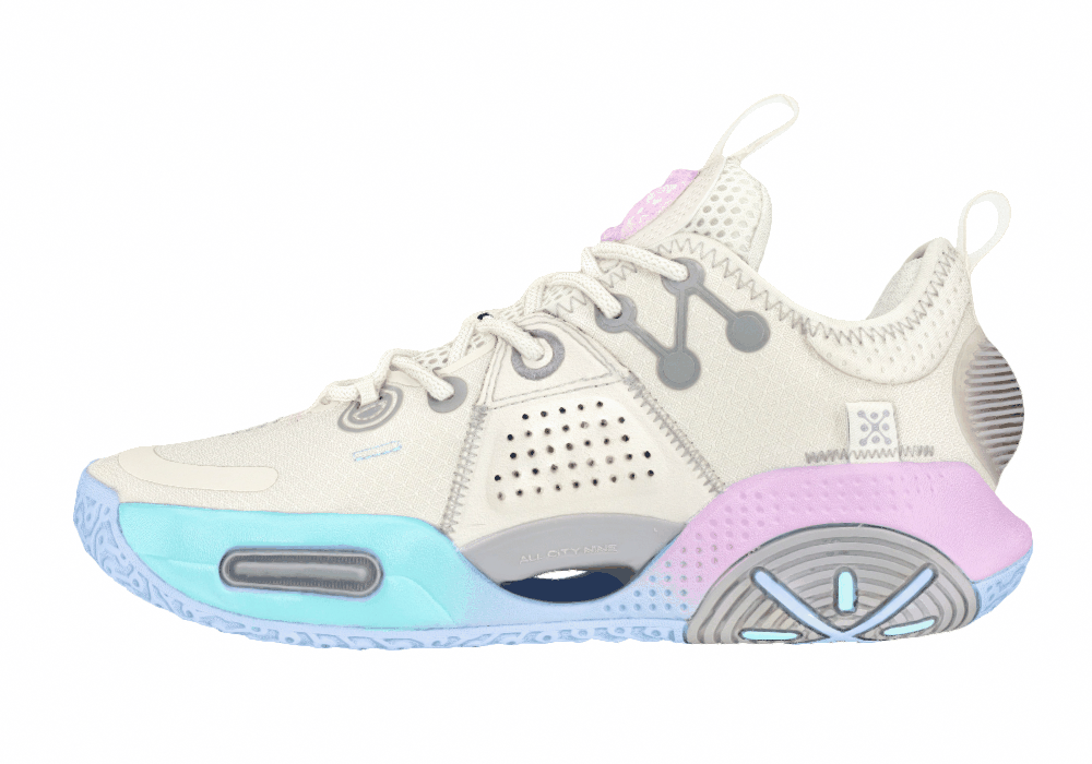 Подростковые кроссовки LiNing All City 9 Grey/Blue/Pink GS