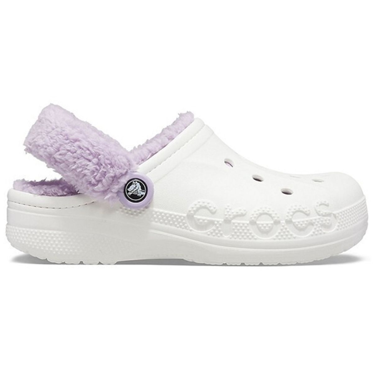 Сабо Crocs Classic Baya Lined Fuzz Strap Clog "White Lila"