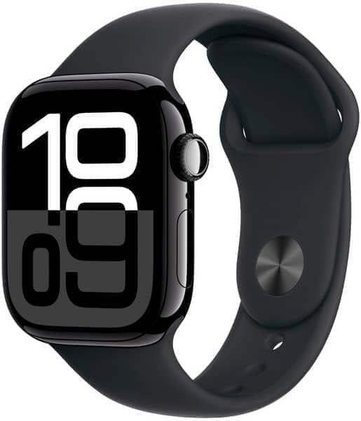 Умные смарт-часы Apple Watch Series 10, 46мм, GPS+Cellular, Jet Black Aluminum Case, Black Sport Band