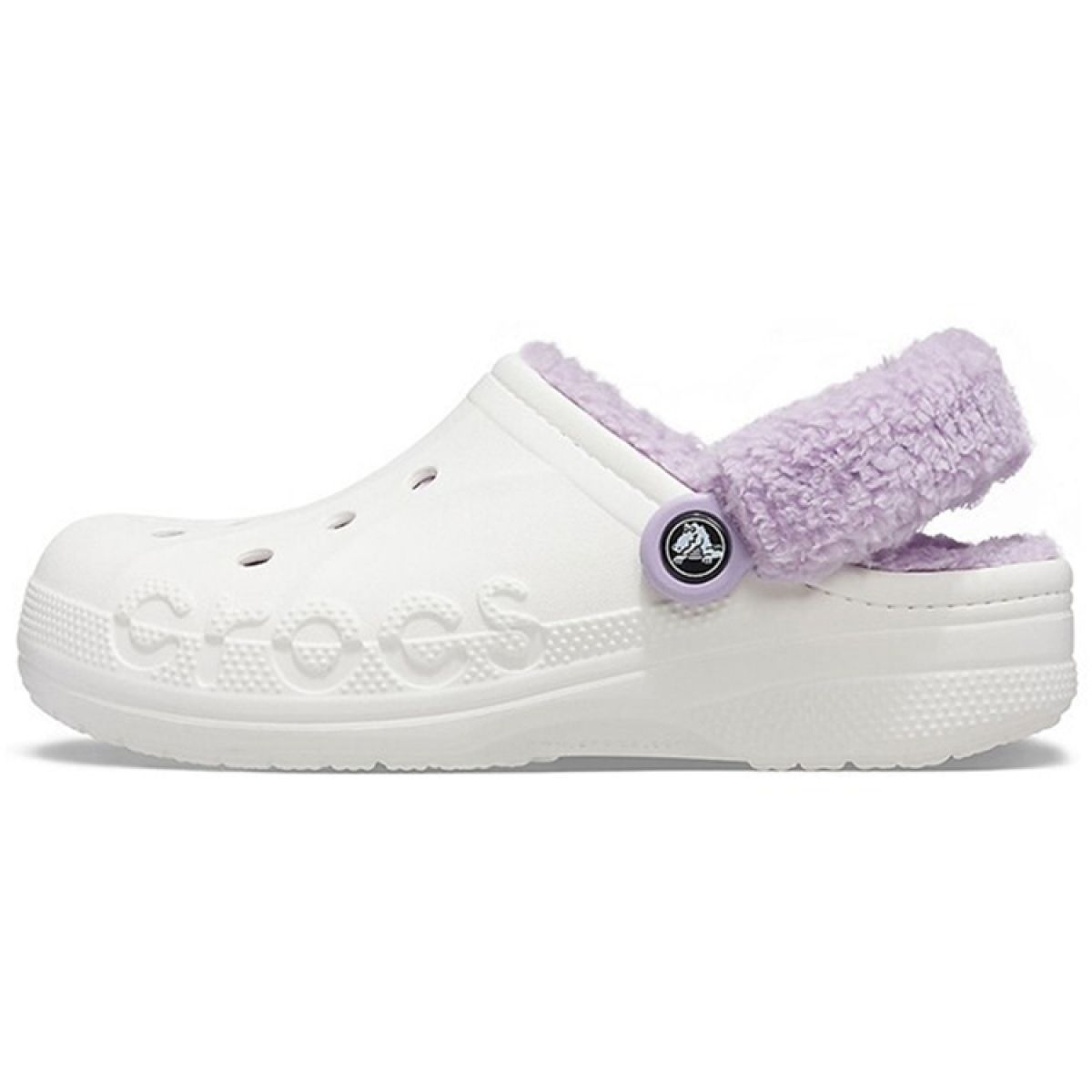 Сабо Crocs Classic Baya Lined Fuzz Strap Clog "White Lila"