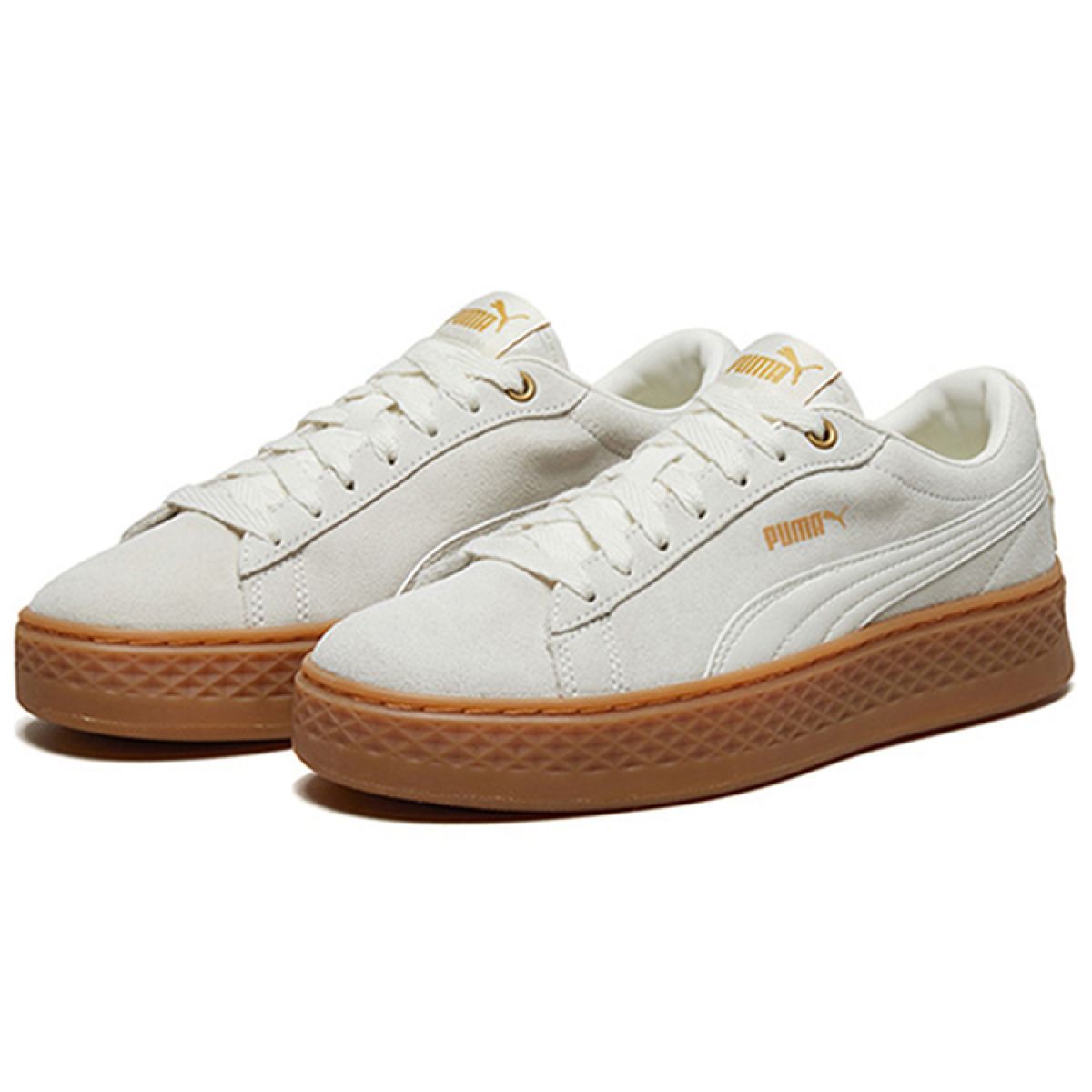 Женские кеды Puma Smash White/Gold