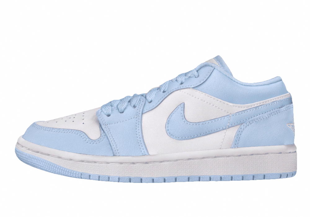 Женские кроссовки Air Jordan 1 Low White/Ice Blue