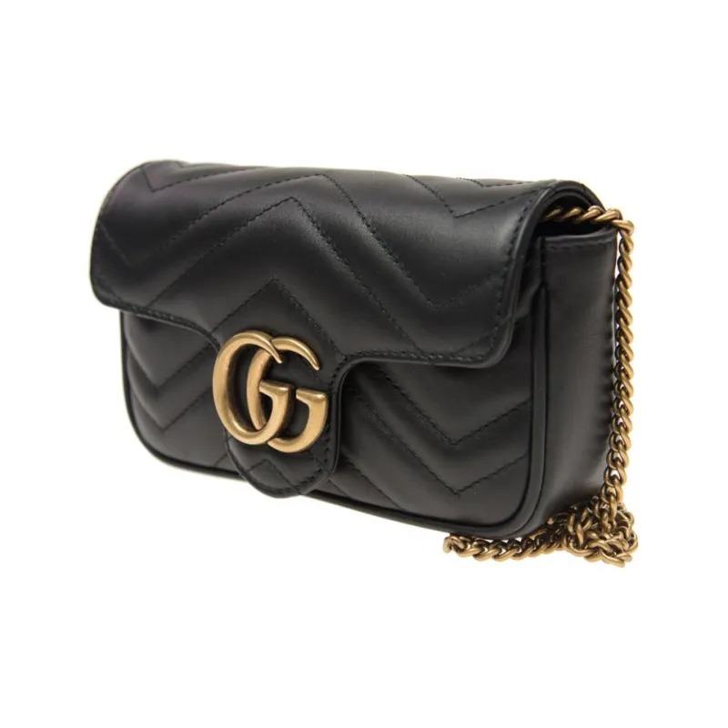 Женская сумка кросс боди GUCCI GG Marmont Matelasse Super Mini Bag Black