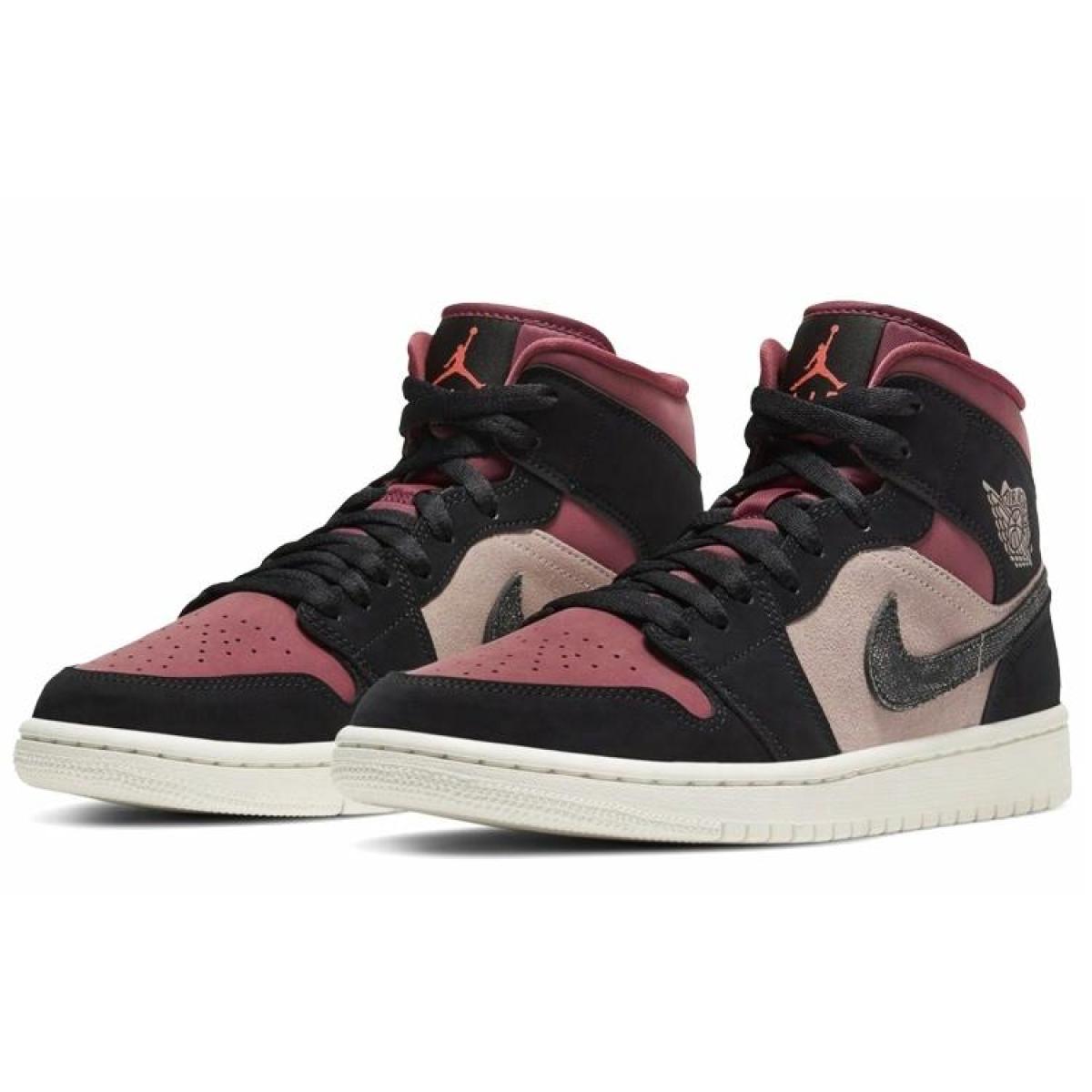Женские кроссовки Jordan Air Jordan 1 Mid Red Bean Milk Tea