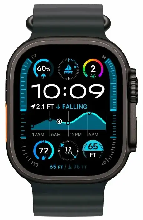 Умные смарт-часы Apple Watch Ultra 2 (2024) 49мм, GPS+Cellular, Black Titanium Case, Black Ocean Band