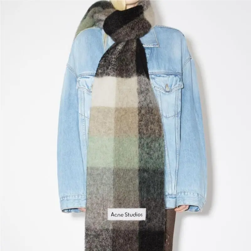 Вязаный шарф Acne Studios Black/Gray