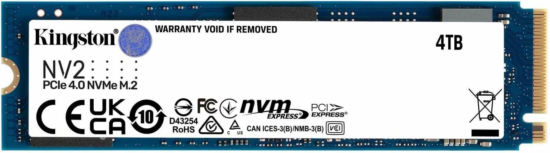 Внутренний накопитель SSD Kingston 4 TB M.2 (SNV2S/4000G)