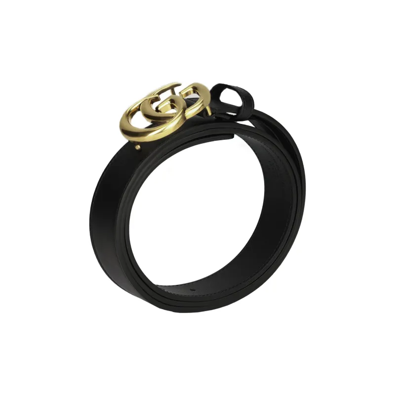 Ремень Gucci Double G Brass Buckle Antique Brass Buckle 1 Width 110 Black