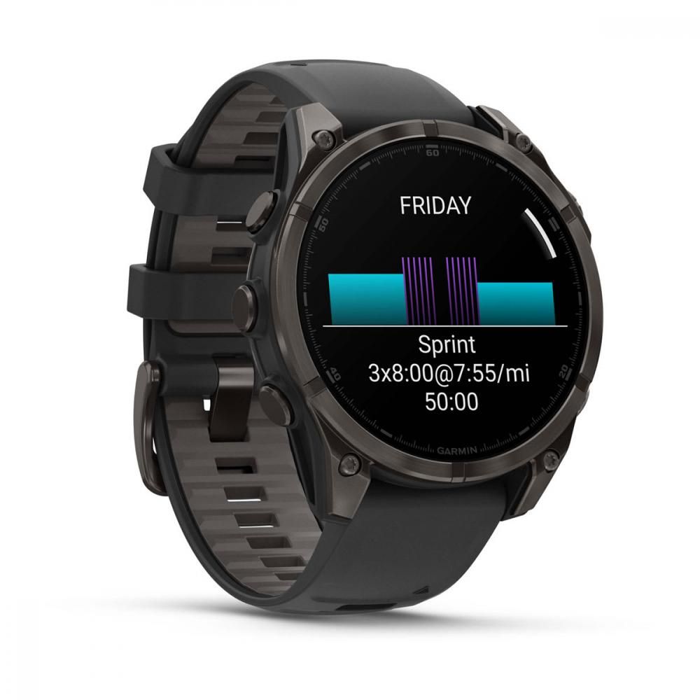 Умные смарт-часы Garmin Fenix 8, 47 mm, NFC, GPS, Slate Gray/Black Silicone Band