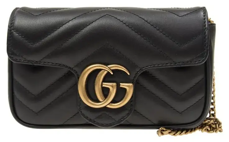 Женская сумка кросс боди GUCCI GG Marmont Matelasse Super Mini Bag Black