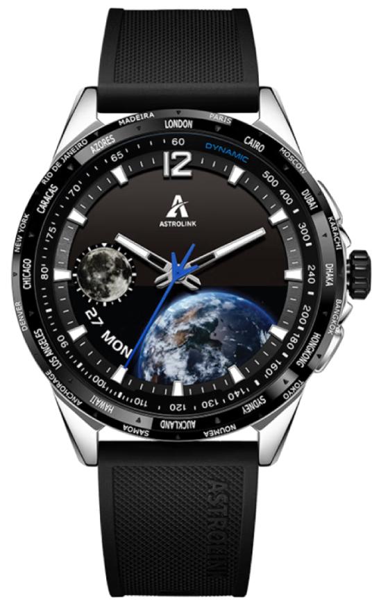 Умные смарт-часы BeiDou Astrolink S, 45 mm, Bluetooth, Silver/Black
